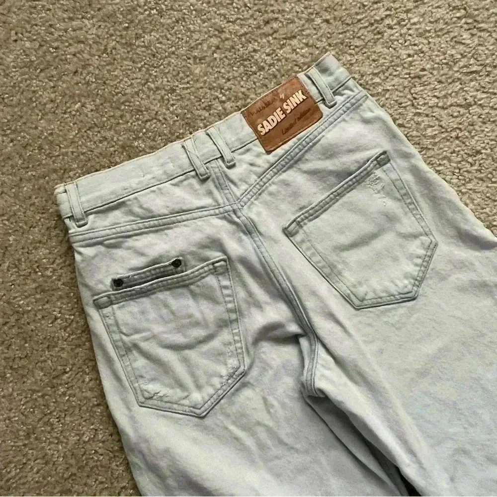 PULL & BEAR By SADIE SINK JEANS Wide Leg Limited Edition Women Size EUR 36 USA 4